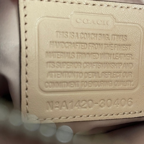 Coach Madison Pearlescent Khaki Georgie Op Art Convertible Satchel #A1420-30406 - Picture 2 of 11